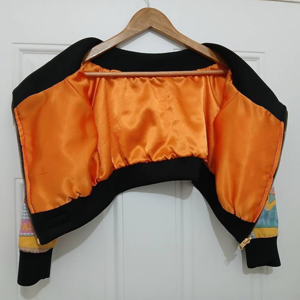 Colorful Retro Print Cropped Utility Jacket - Multicolor - Picture 2 of 5